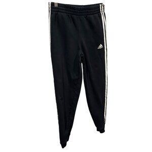 Adidas Black Sweatpants With White Stripes Logo Design L/G 14/16 Cotton Blend